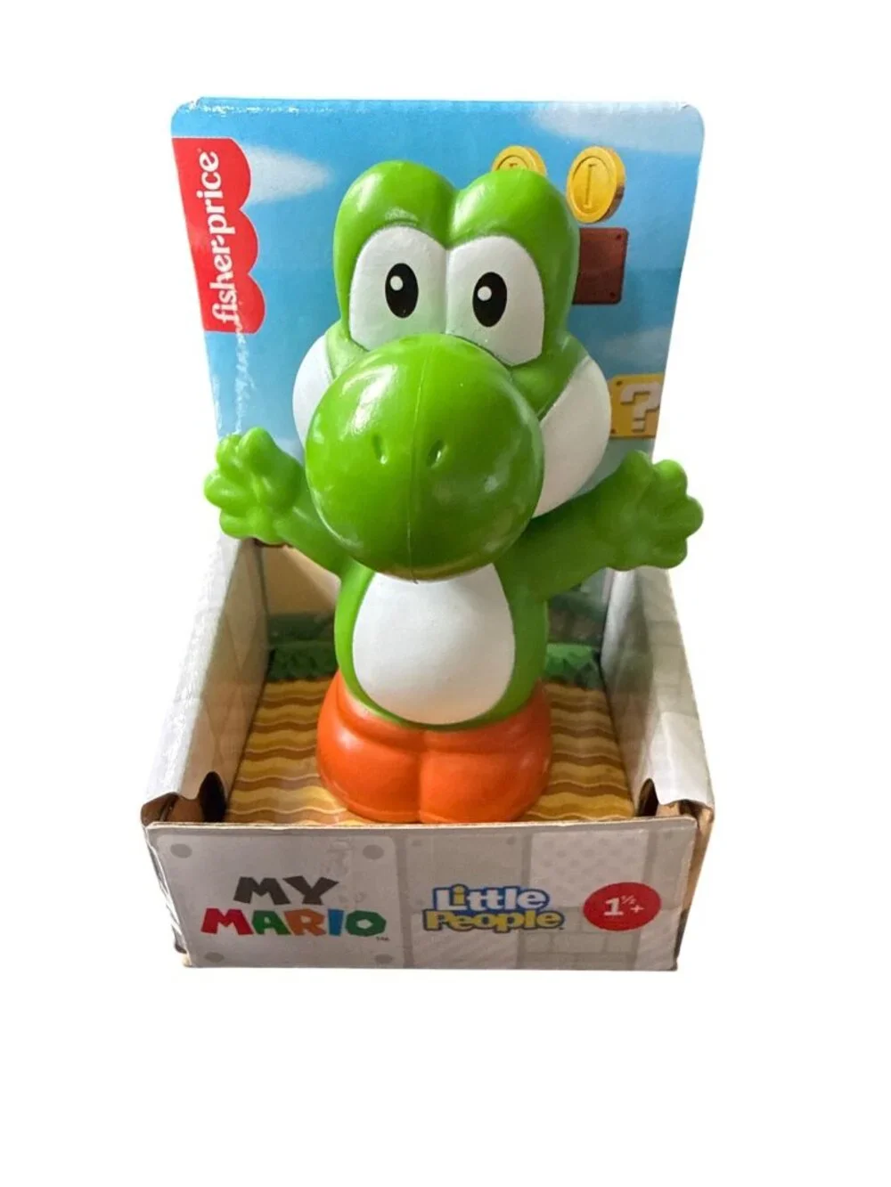 NIB Fisher Price Little People My Mario YOSHI Figure Nintendo Toy Collectible